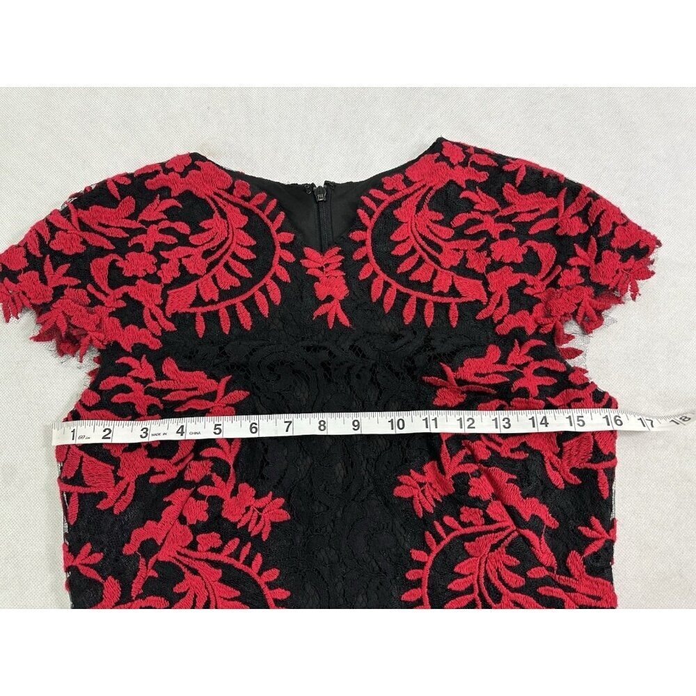 Tadashi Shoji Mandarin Lace Overlay Dress Women’s 6 Read - Picture 6 of 7